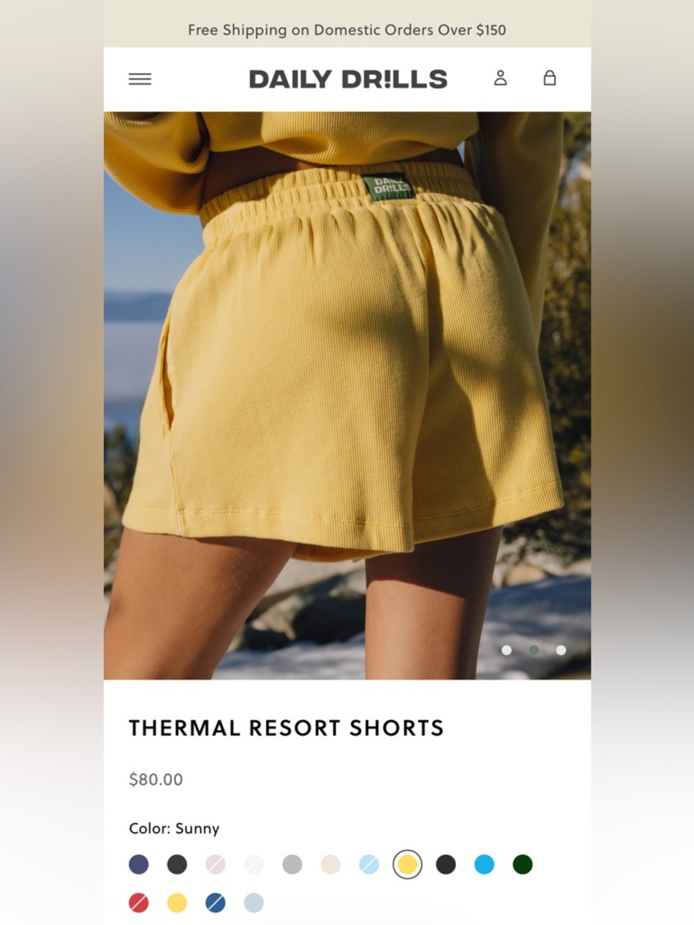NWT Daily Drills Resort Shorts in Sunny Yellow